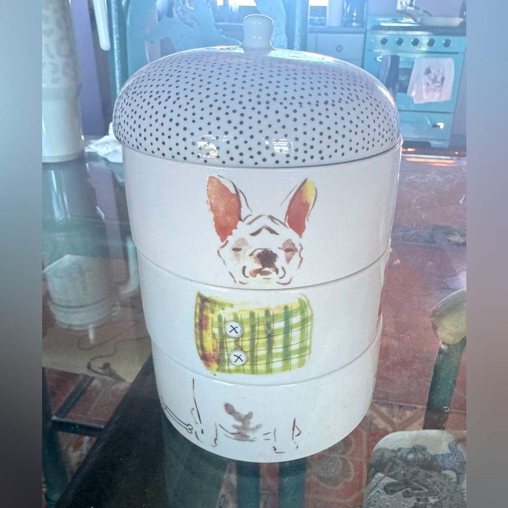 Anthropologie Vintage Dog Stackable Bowl Set Moves To Make New Dog Designs!